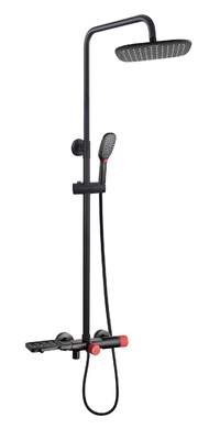 59% Cu Thermostatic Shower Faucet Nickel 8um Black Tap And Shower Set