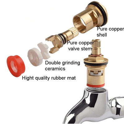 Polished Chrome Nickle Kitchen Tap Brass Thermostatic Cartridge 30g Wall Mounted